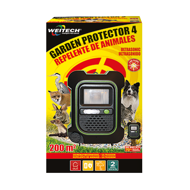 Garden Protector 4 con Flash - Ahuyentador de Perros, Gatos, Zorros y Otros Animales