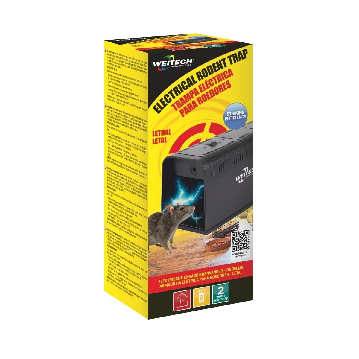 Trampa Eléctrica Ratas y Ratones Weitech WK0650