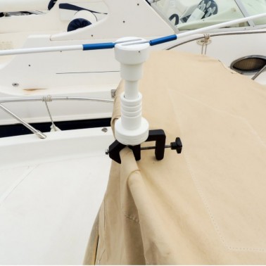 StopGull Air Installed on Clamp Support for Handrails on Boat
