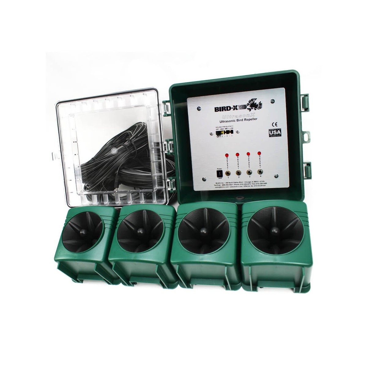 Ultrasonic outlet bird repellent