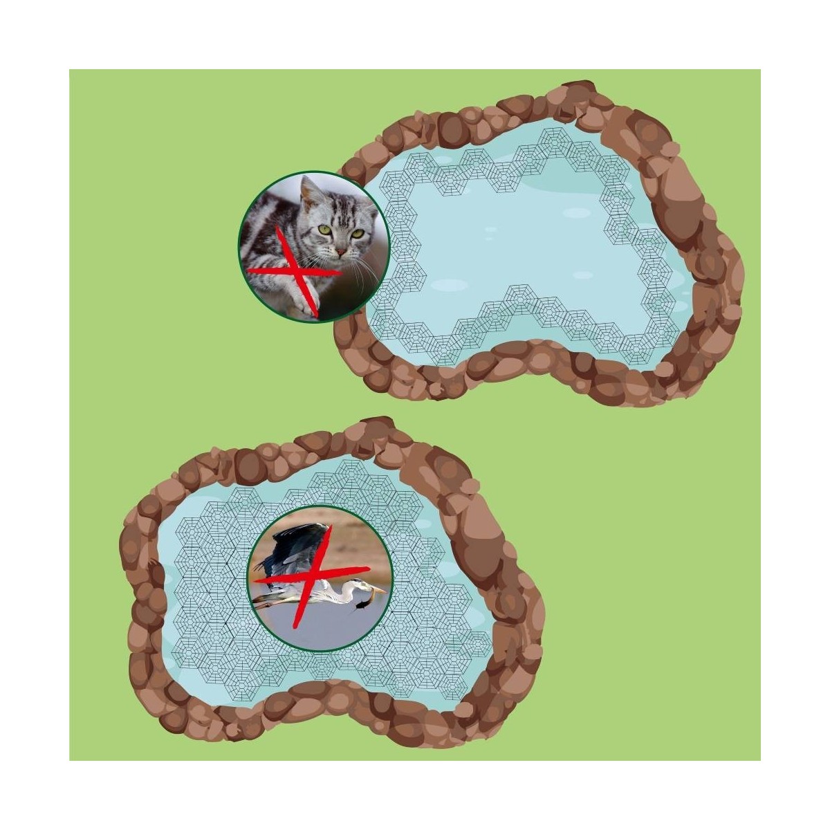 Floating Pond Protectors Heron Deterrent Pond Protection Grid