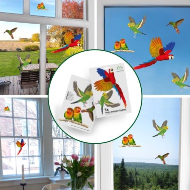 Bird Collision Prevention Stickers - 4 Examples of Installation on Windows