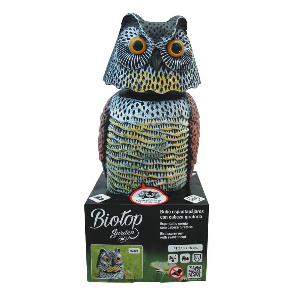 Garden Owl - Rotating Head Owl - Plastic Owl - Owl Decoy